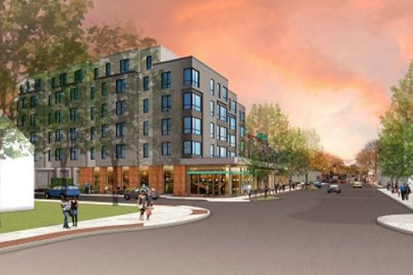 A rendering of the Harold and Ronald Brown Family House in Brookline, Mass.